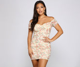 Mini-robe à volants à imprimé floral